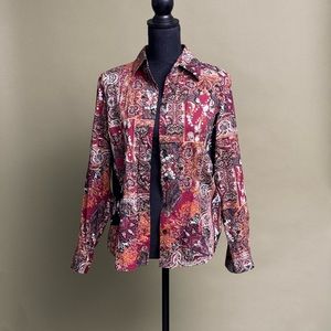 💚 Boho paisley button up long sleeve by Cold water creek